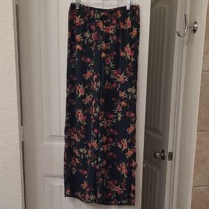 Hippie Rose Dark Blue Floral Pants